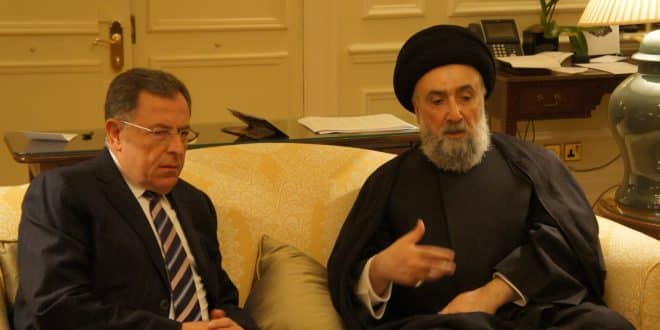 لقاء بين العلامة السيد الأمين و الرئيس السنيورة في لندن